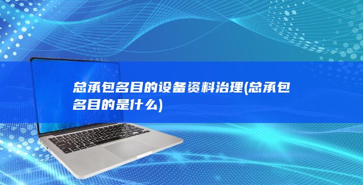 总承包名目的设备资料治理