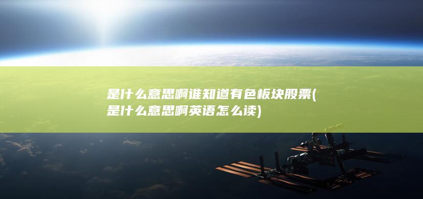 是什么意思啊