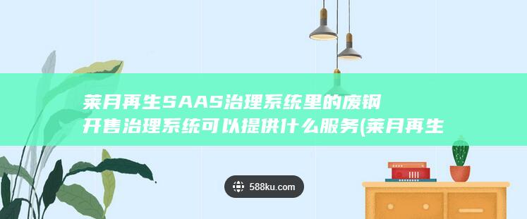 莱月再生SAAS治理系统里的废钢开售治理系统可以提供什么服务