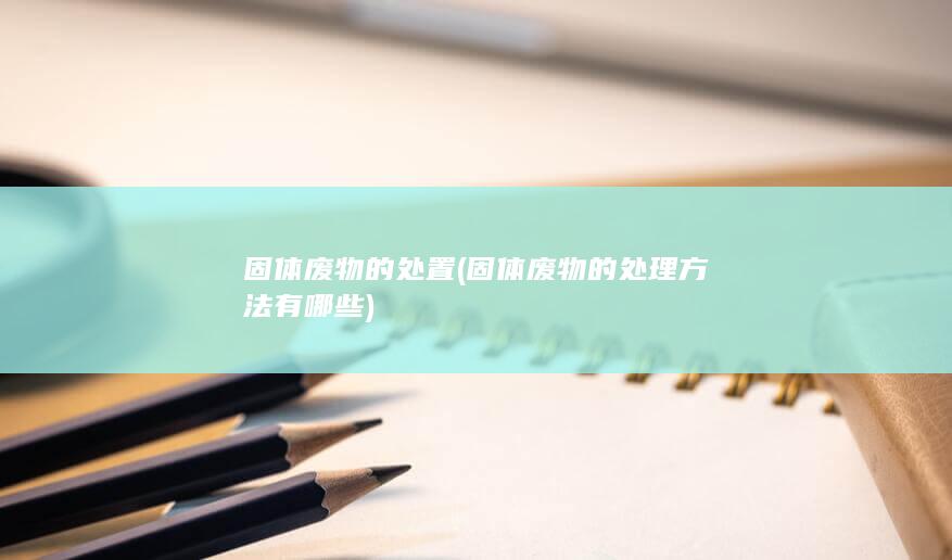 固体废物的处置