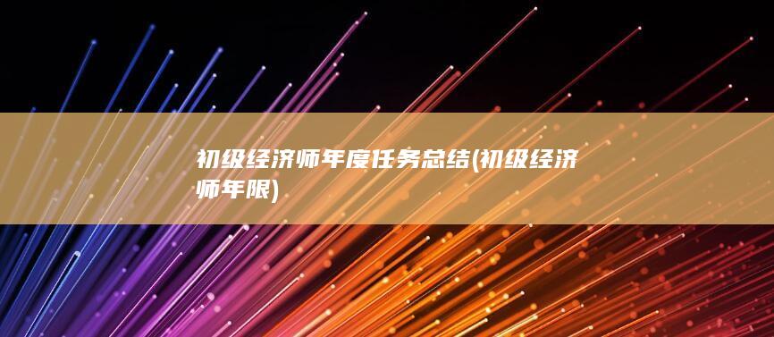 初级经济师年度任务总结