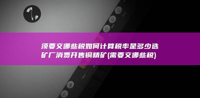 须要交哪些税