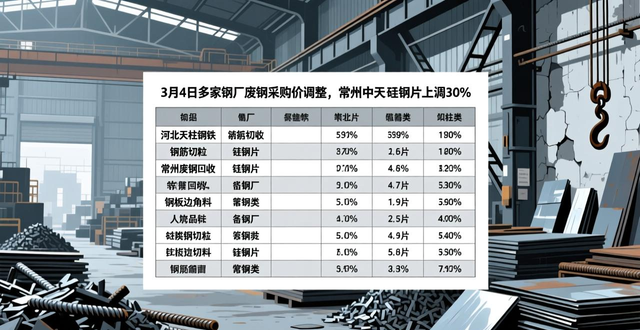 常州废钢回收_废钢价格上调新闻_钢厂废钢采购价调整信息