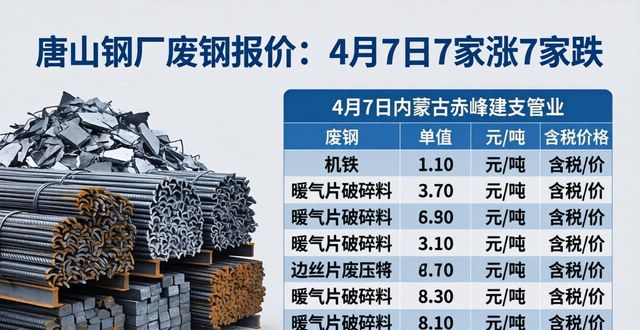 华北地区废钢价格下调_华东地区废钢价格上调_唐山钢厂废钢报价