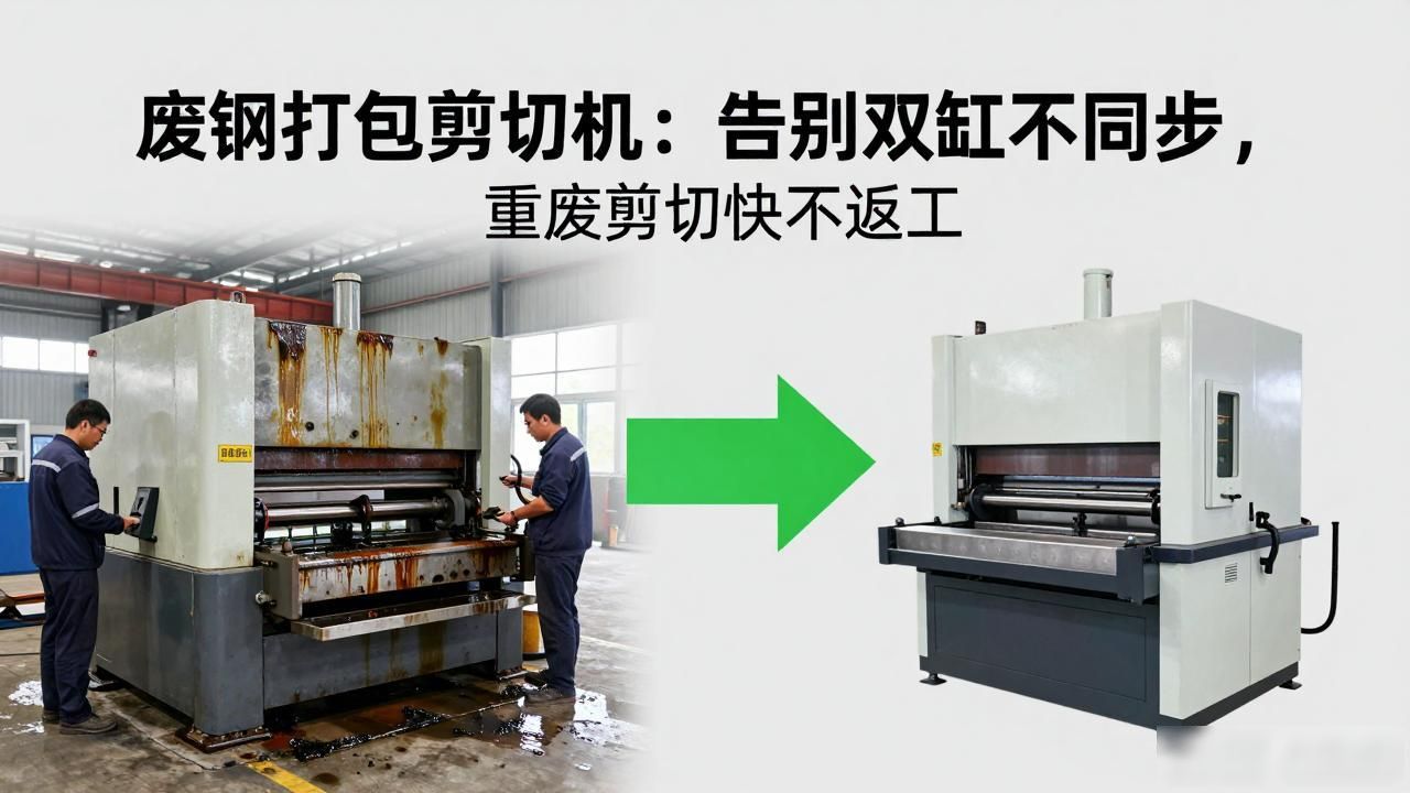 废钢打包剪切机_废钢回收双缸剪_鸿运双缸剪重废剪切