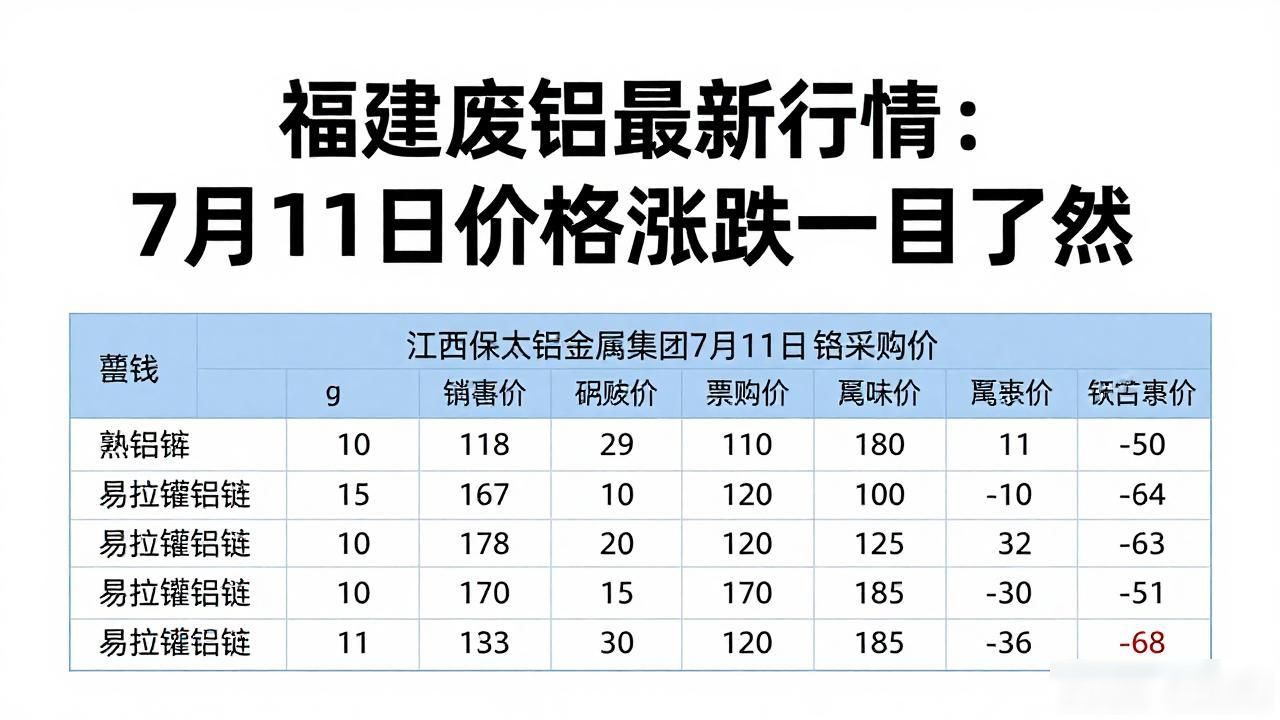 废铝价格查询_福建废铝价格最新行情_江西保太有色金属集团废铝价格