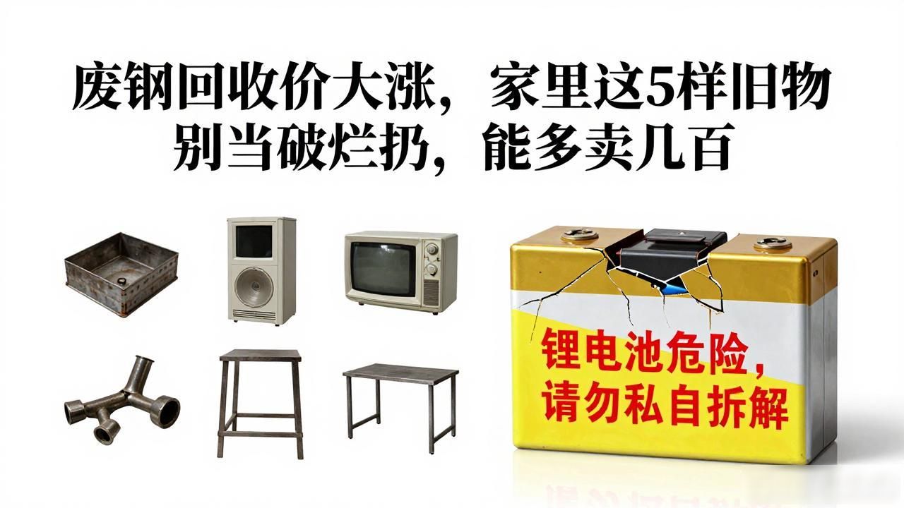 家里大扫除旧房翻新废品回收价格涨废铜废铝废旧电池废旧家电_废钢回收