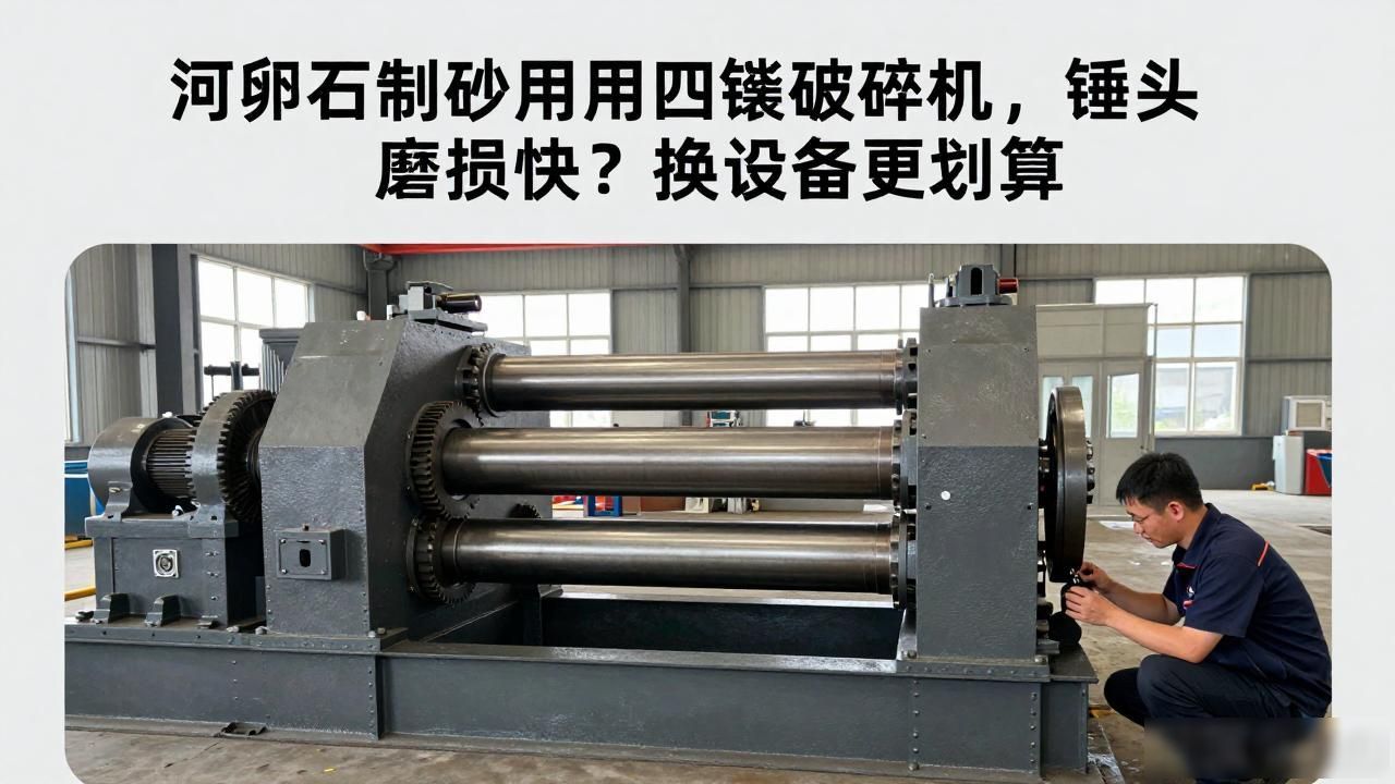 废钢破碎机锤头_四辊破碎机河卵石制砂_河卵石四辊破碎机