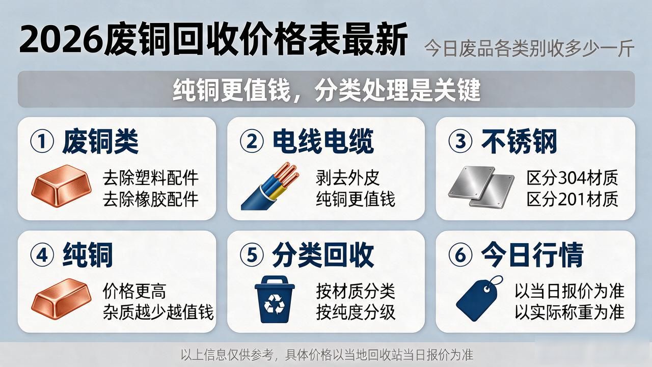 2026年废品回收报价_废铜回收价格表_废品回收避坑指南