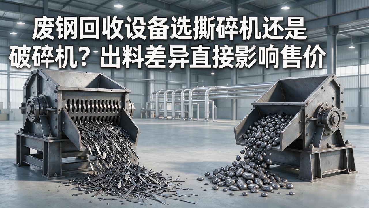 再生资源回收撕碎机与废钢破碎机出料差异_废钢回收设备_废钢破碎机提纯金属表面杂质工艺
